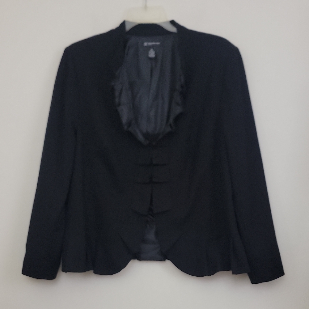 INC Black Blazer Unique Design w/Pleated Trim 2X